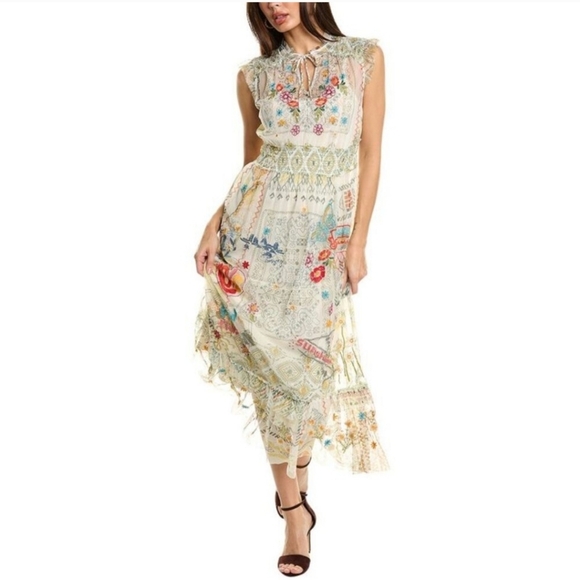 Johnny Was Dresses & Skirts - 🫟 Johnny Was - Merida Mesh Maxi Dress, Sz XL